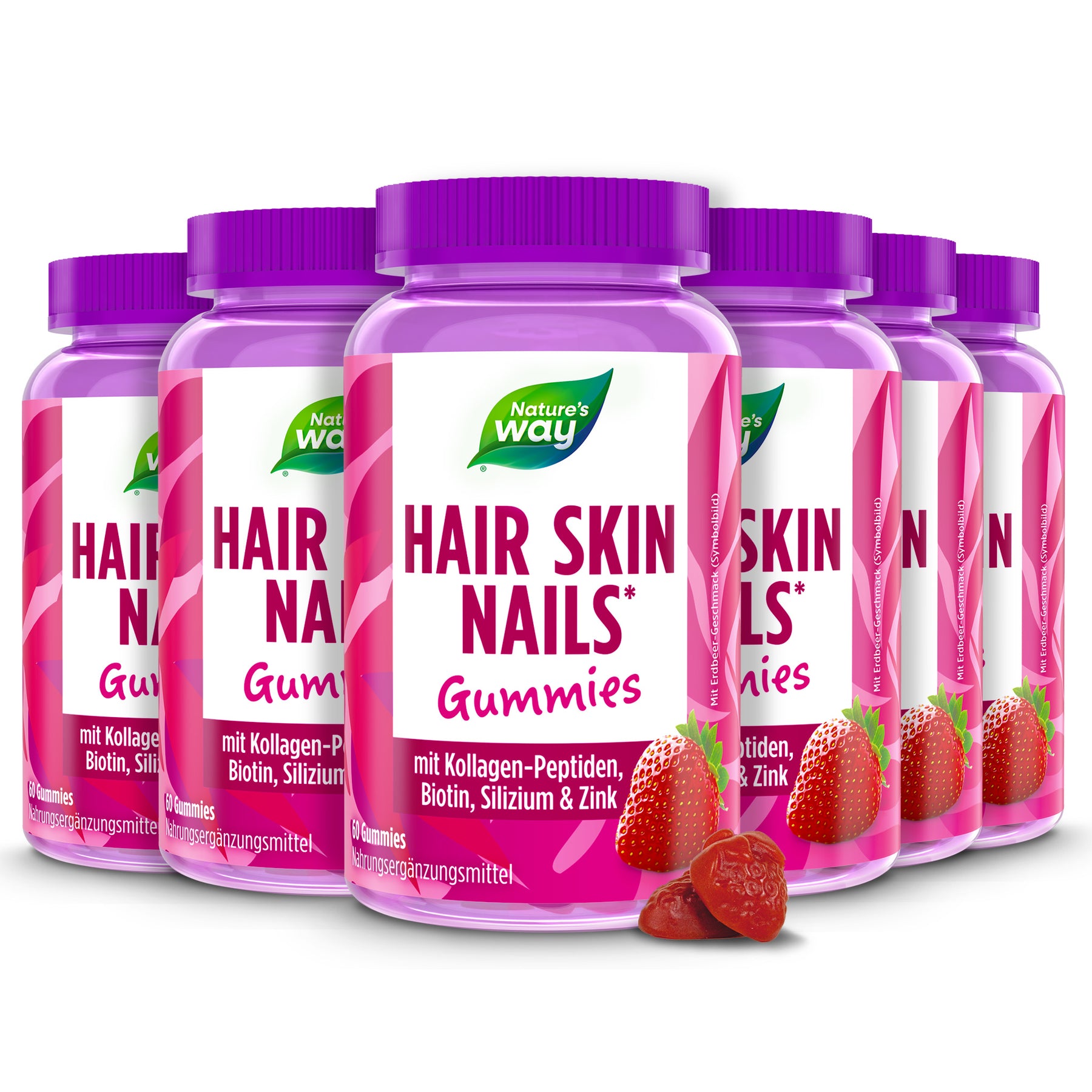 6er Set Hair Skin Nails Gummies Nature´s Way