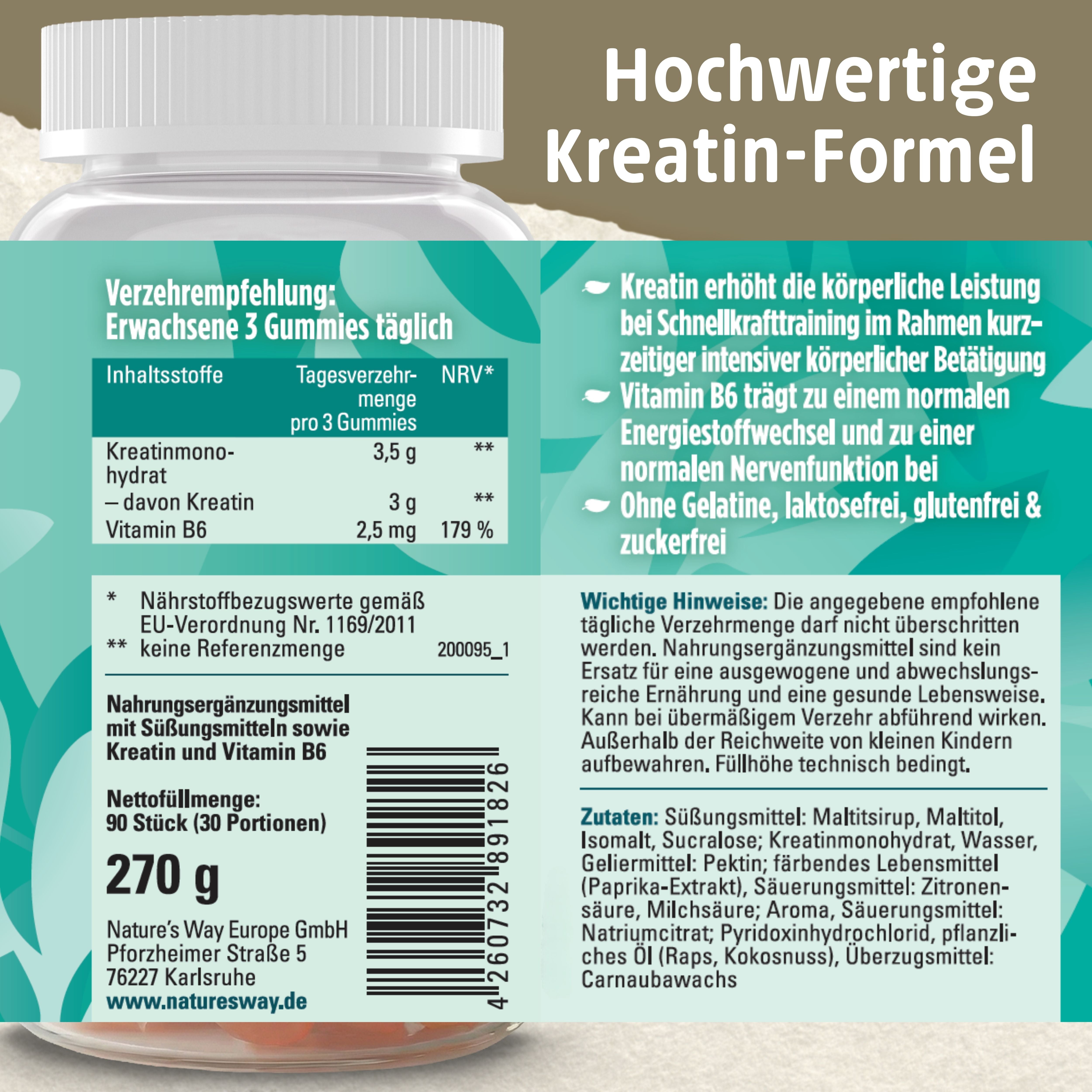 Kreatin Gummibärchen Nature's Way